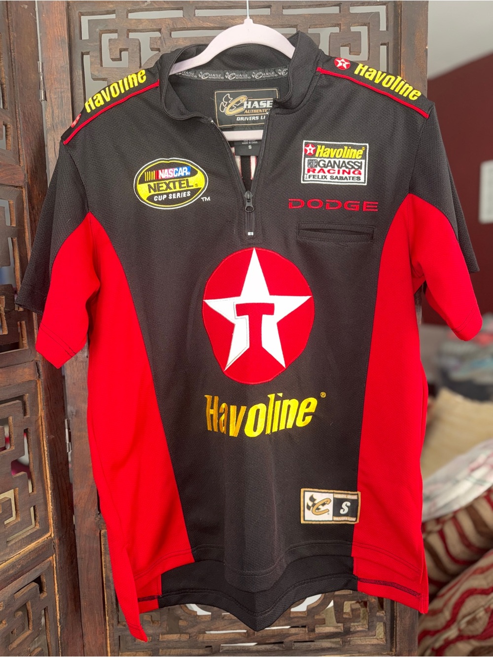 NASCAR Havoline racing pit crew shirt Size Large Montoya #42